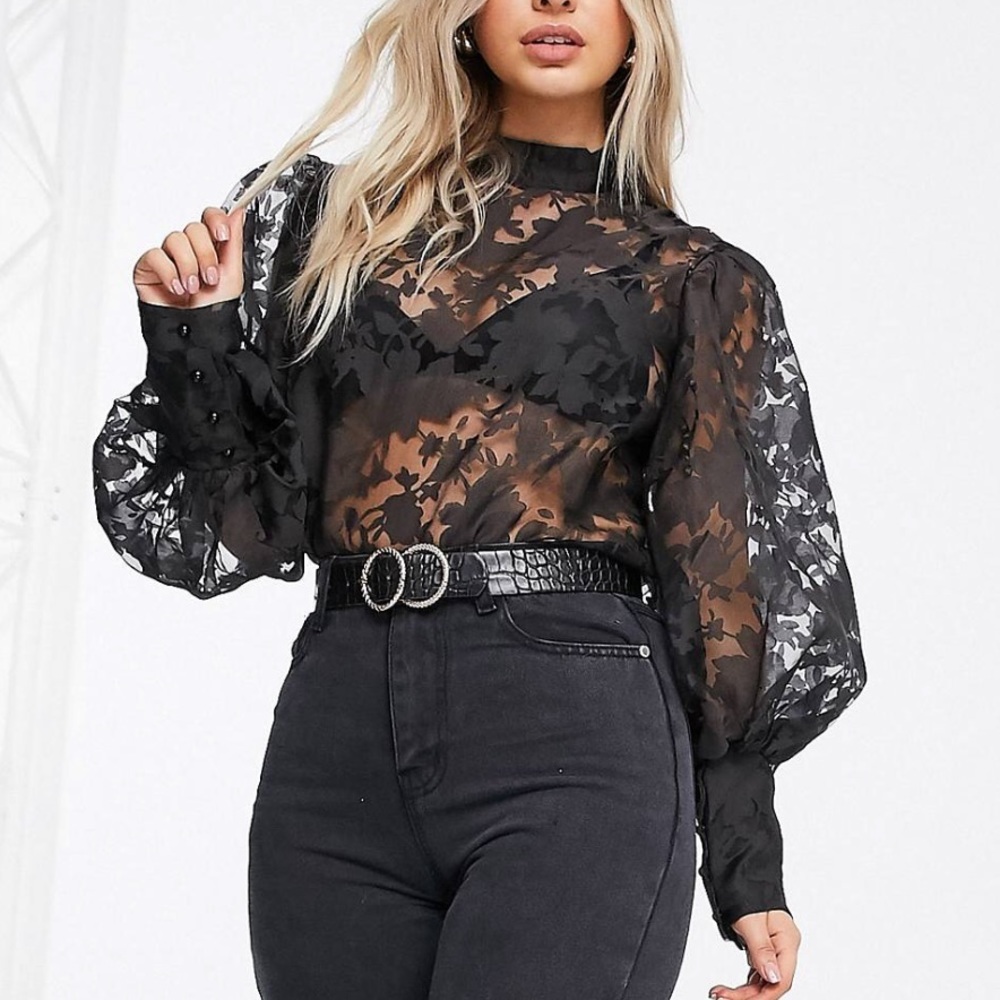 ASOS Missguided Top with Balloon Sleeves